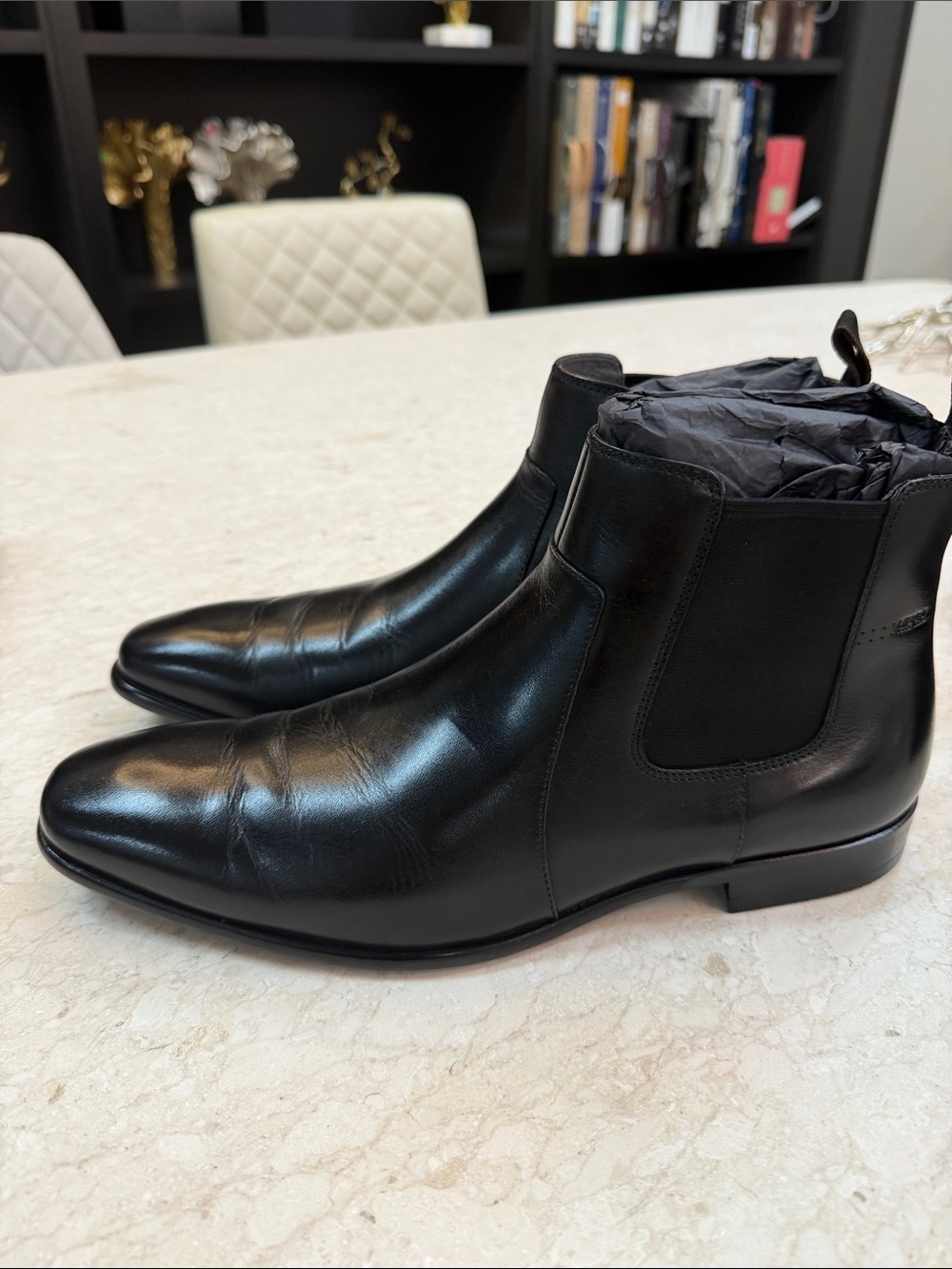 Hugo Boss Black Leather Chukka Chelsea Boots